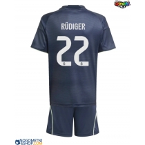 Otroški Nogometni dresi Real Madrid Antonio Rudiger #22 Gostujoči 2025-26 Kratek Rokav (+ Kratke hlače)